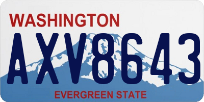WA license plate AXV8643