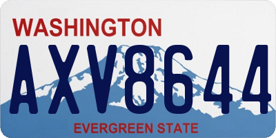 WA license plate AXV8644