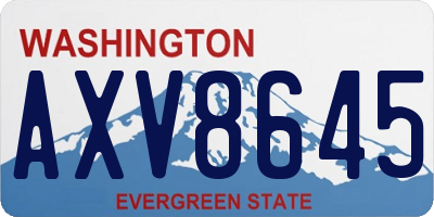 WA license plate AXV8645