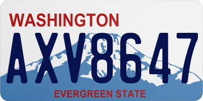 WA license plate AXV8647