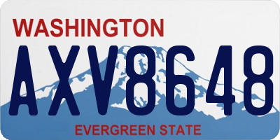 WA license plate AXV8648