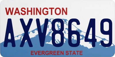 WA license plate AXV8649