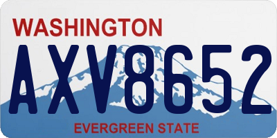 WA license plate AXV8652