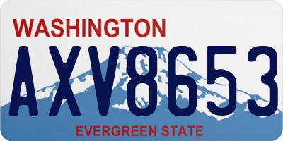 WA license plate AXV8653
