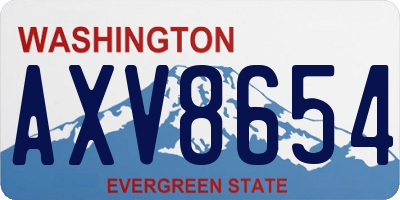 WA license plate AXV8654