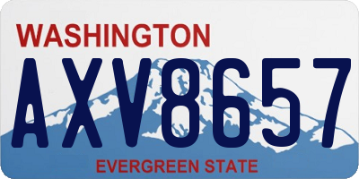 WA license plate AXV8657