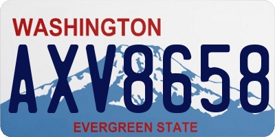 WA license plate AXV8658
