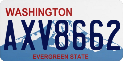WA license plate AXV8662