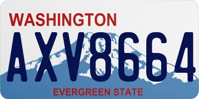 WA license plate AXV8664