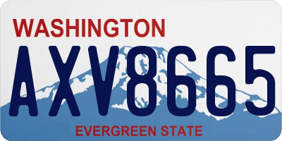 WA license plate AXV8665