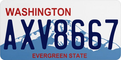 WA license plate AXV8667