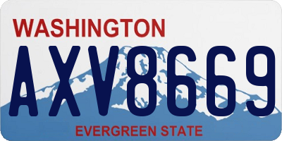 WA license plate AXV8669