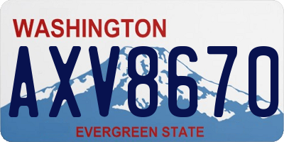 WA license plate AXV8670