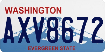 WA license plate AXV8672