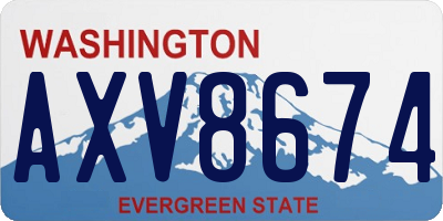 WA license plate AXV8674