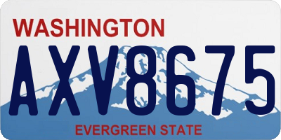 WA license plate AXV8675