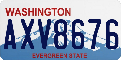 WA license plate AXV8676