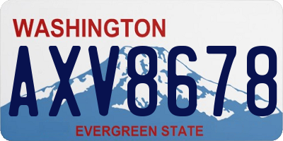 WA license plate AXV8678