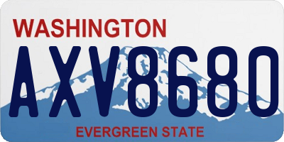 WA license plate AXV8680