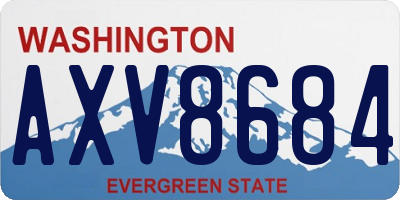 WA license plate AXV8684