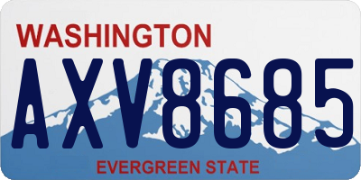 WA license plate AXV8685