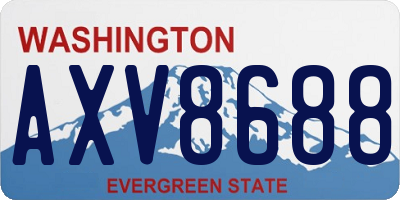 WA license plate AXV8688