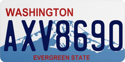 WA license plate AXV8690