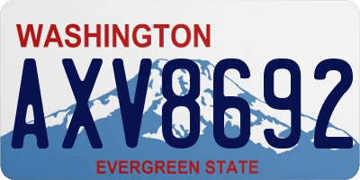 WA license plate AXV8692