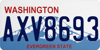 WA license plate AXV8693