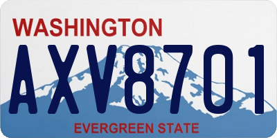 WA license plate AXV8701