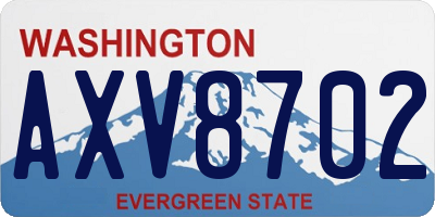 WA license plate AXV8702