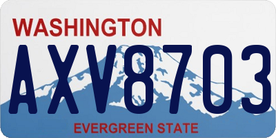 WA license plate AXV8703