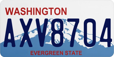 WA license plate AXV8704
