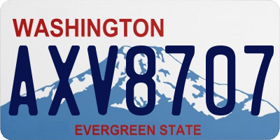 WA license plate AXV8707