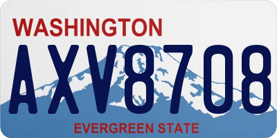 WA license plate AXV8708