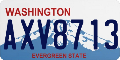 WA license plate AXV8713