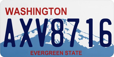 WA license plate AXV8716