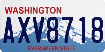 WA license plate AXV8718