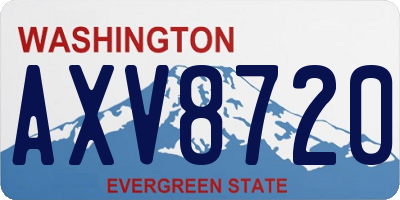 WA license plate AXV8720