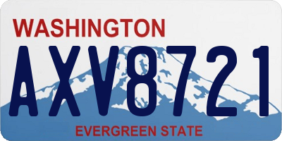 WA license plate AXV8721