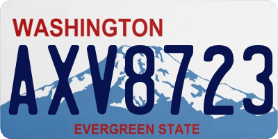 WA license plate AXV8723
