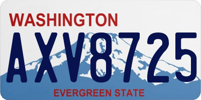 WA license plate AXV8725