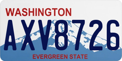 WA license plate AXV8726