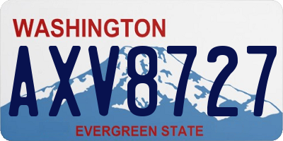 WA license plate AXV8727