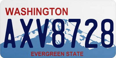 WA license plate AXV8728