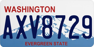 WA license plate AXV8729