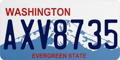 WA license plate AXV8735