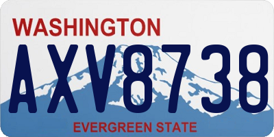 WA license plate AXV8738