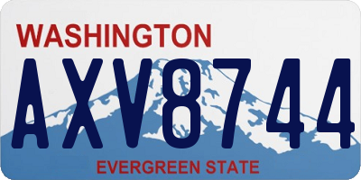 WA license plate AXV8744