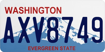WA license plate AXV8749